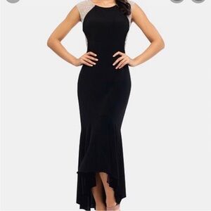 Xscape Caviar Bead High/Low Gown